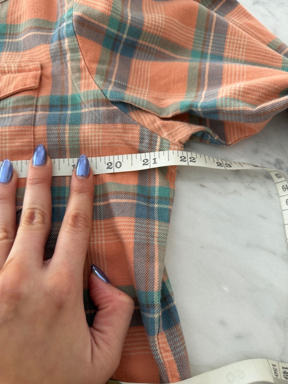 Ralph Lauren Orange Plaid Western Patch Flannel Shirt - Picture 4 of 5